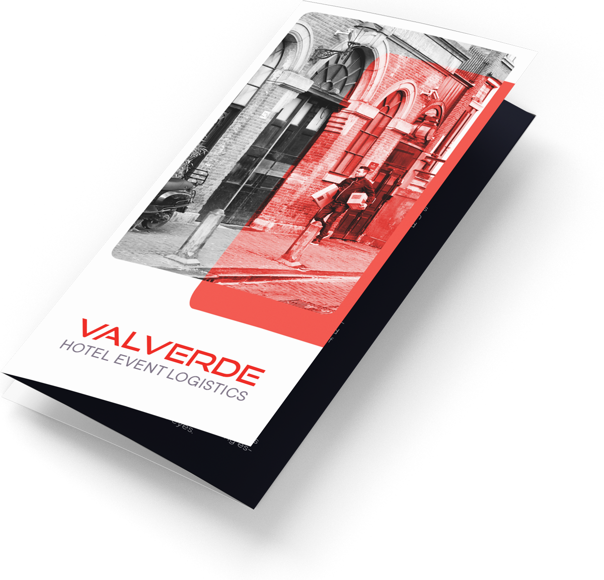 Valverde Event Logistics drieluik folder branding